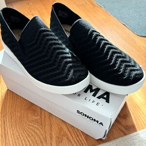Sonoma black slip on shoes. New in original box. Size 6.5